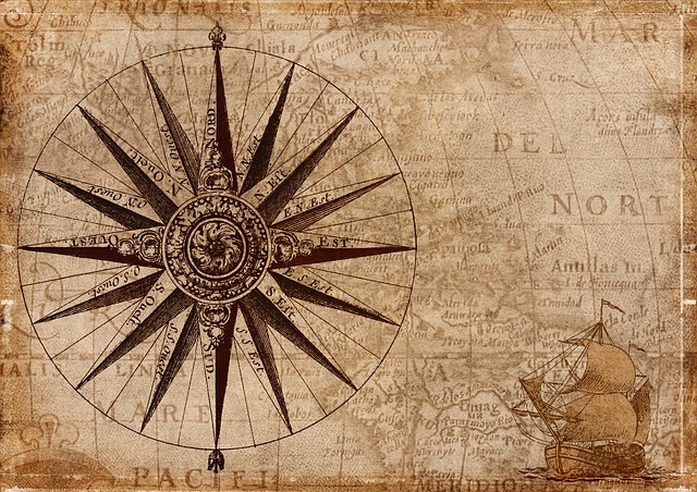 kompas na mapě
